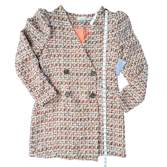 Adelyn Rae Laurie Tweed Double Breasted Mini Dress Size L - Picture 11 of 14